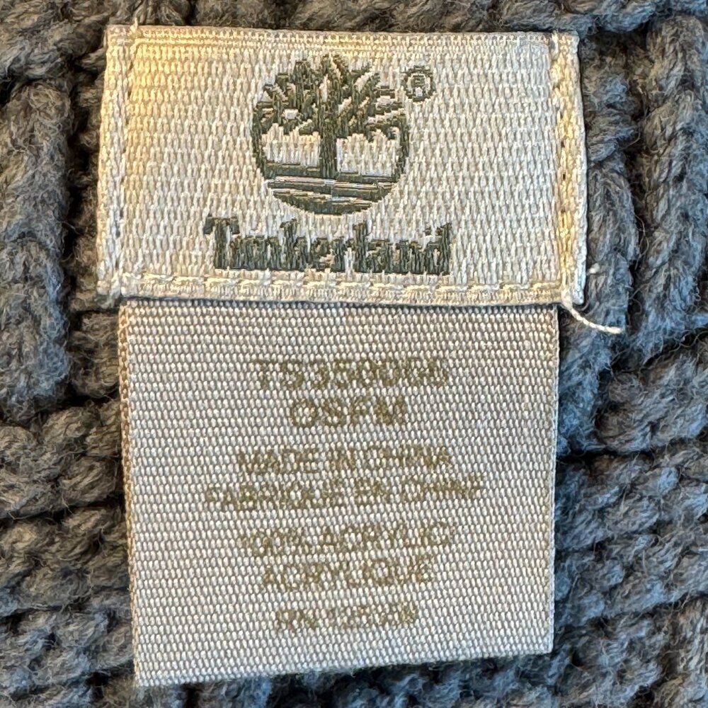 Timberland chunky knit gray unisex scarf - Picture 5 of 7